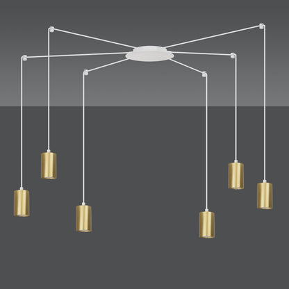 Hängeleuchte Path 6 in Weiß, Gold, 6-flammig