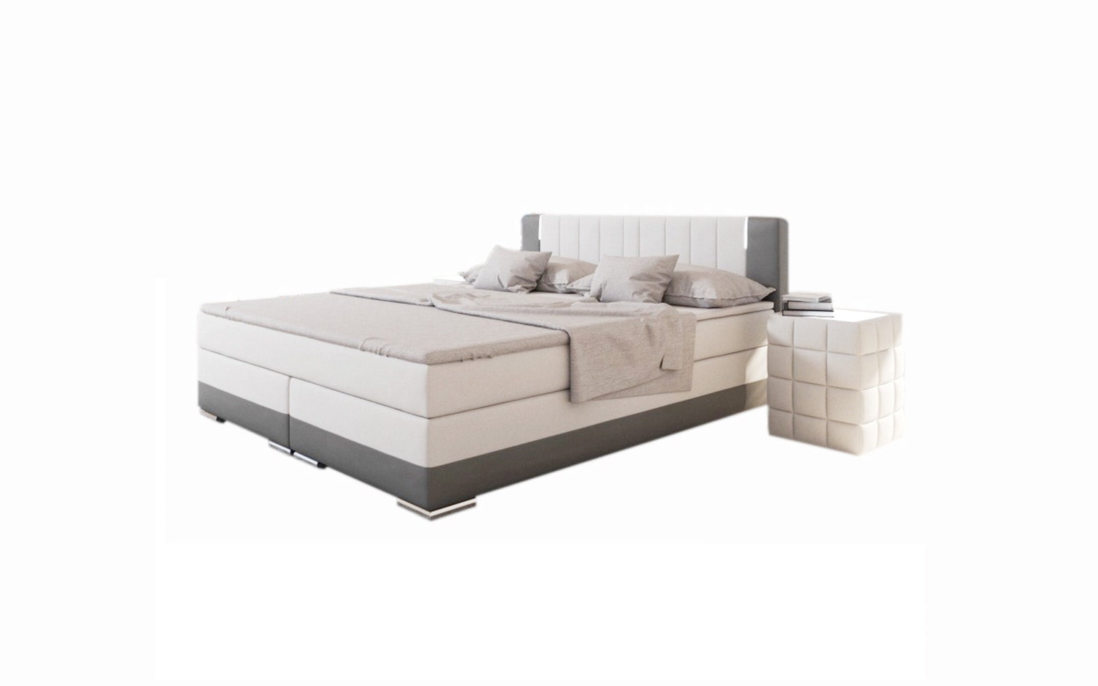 Boxspringbett Max mit LED in Kunstleder-Optik