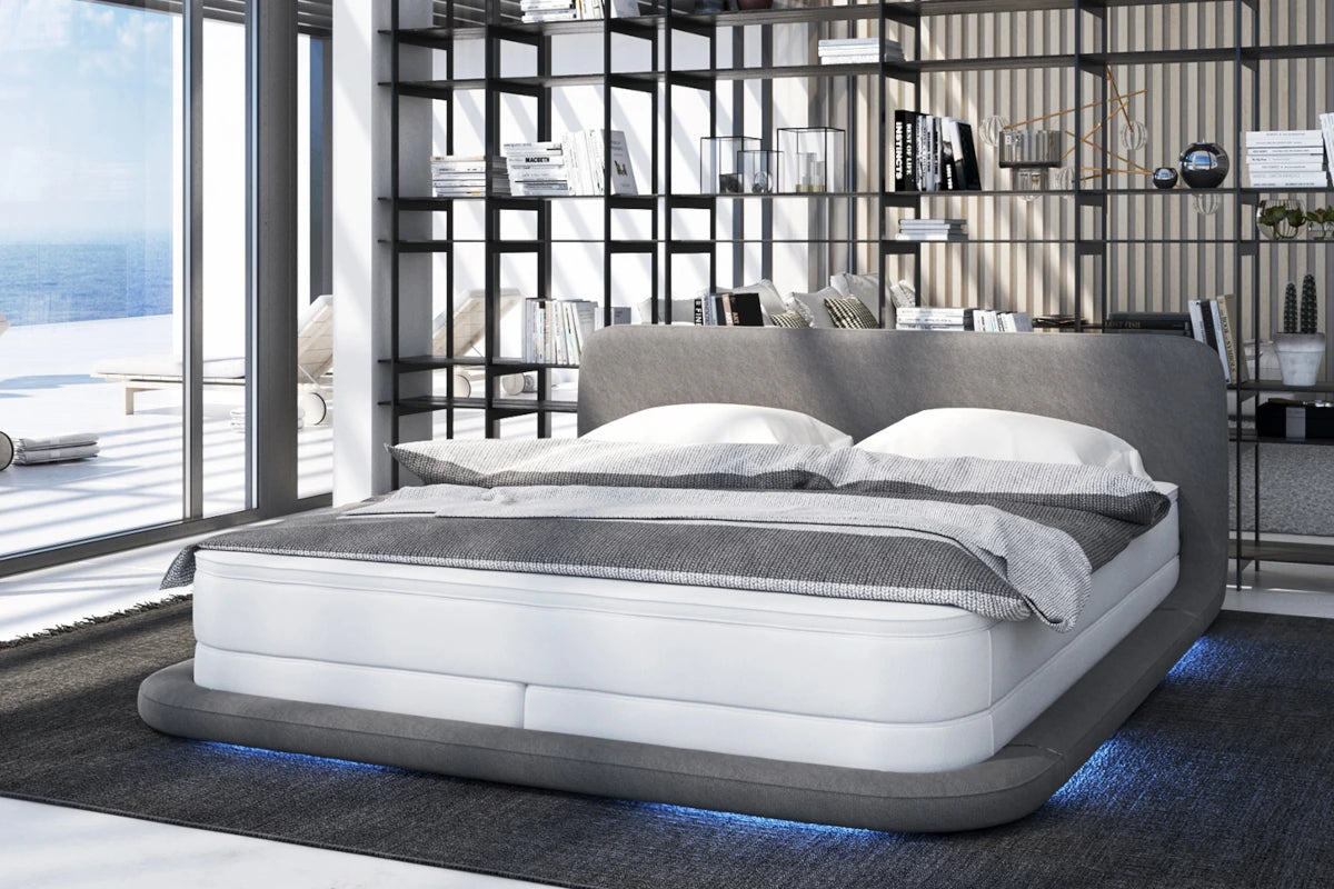 Boxspringbett Zoe mit LED in Kunstleder-Optik