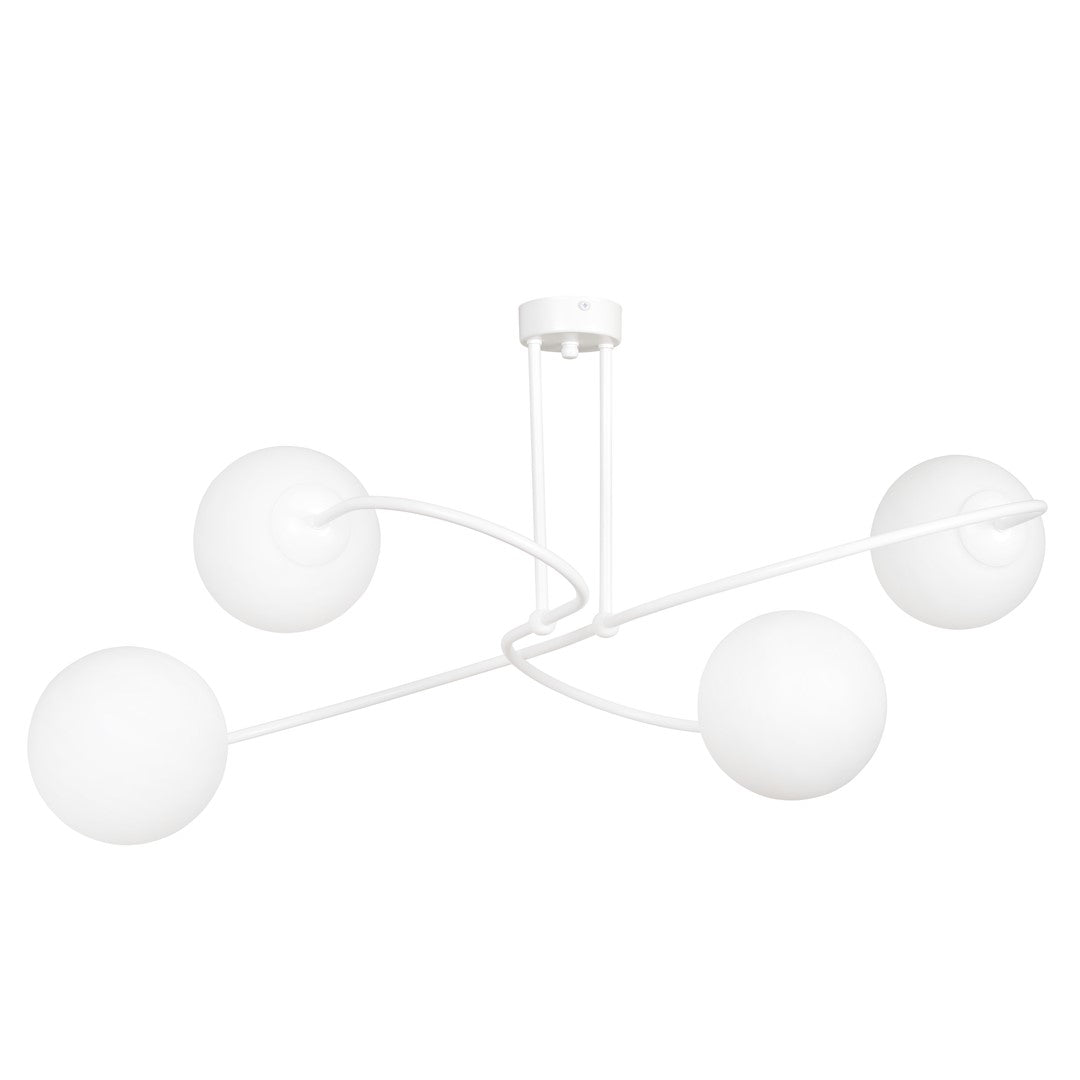 Deckenleuchte Orbit 4 in Weiß, 4-flammig