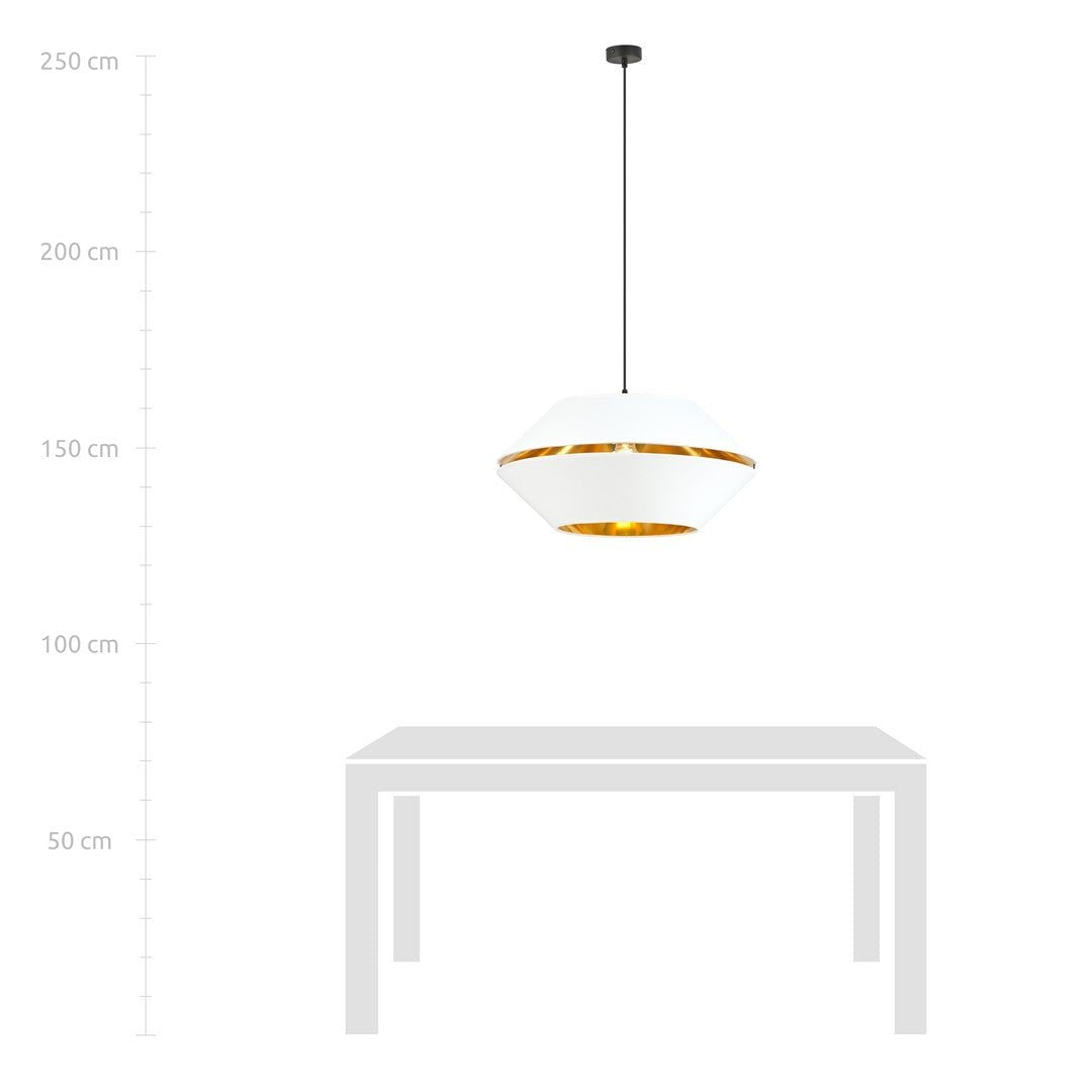 Hängeleuchte Harmony 1 in Schwarz, Weiß, Gold, 1-flammig