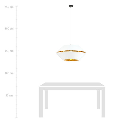 Hängeleuchte Harmony 1 in Schwarz, Weiß, Gold, 1-flammig