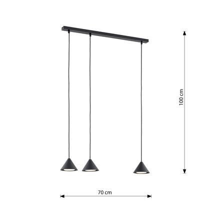 Hängeleuchte Prestige 3 in Schwarz, 3-flammig