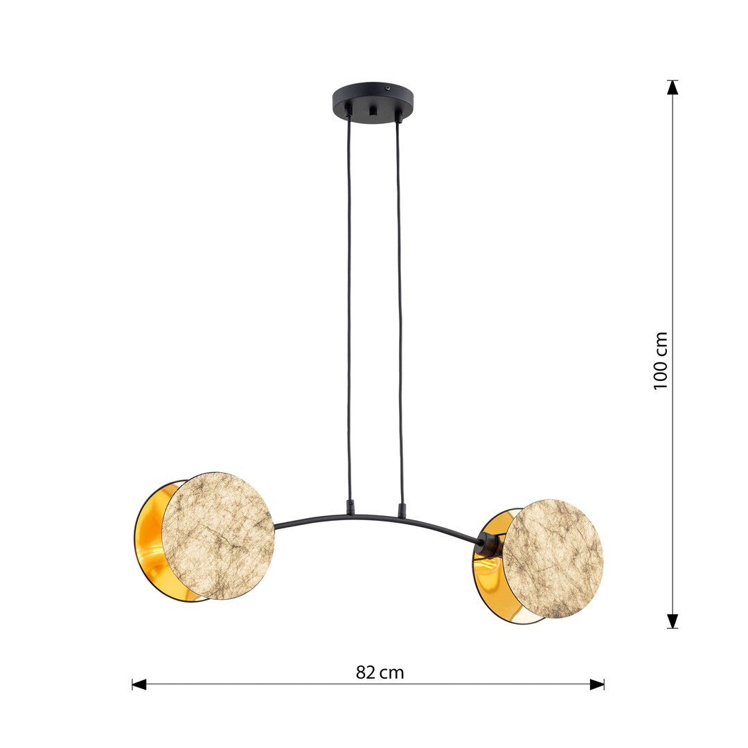 Hängeleuchte Simbol 2 in Braun, Gold, 2-flammig