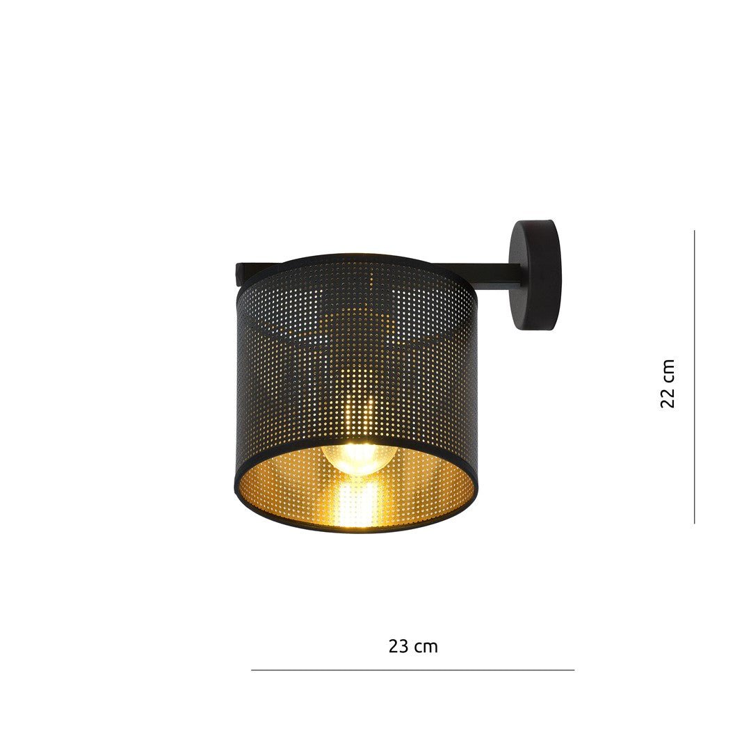 Wandleuchte Ember K1 in Schwarz, Gold, 1-flammig