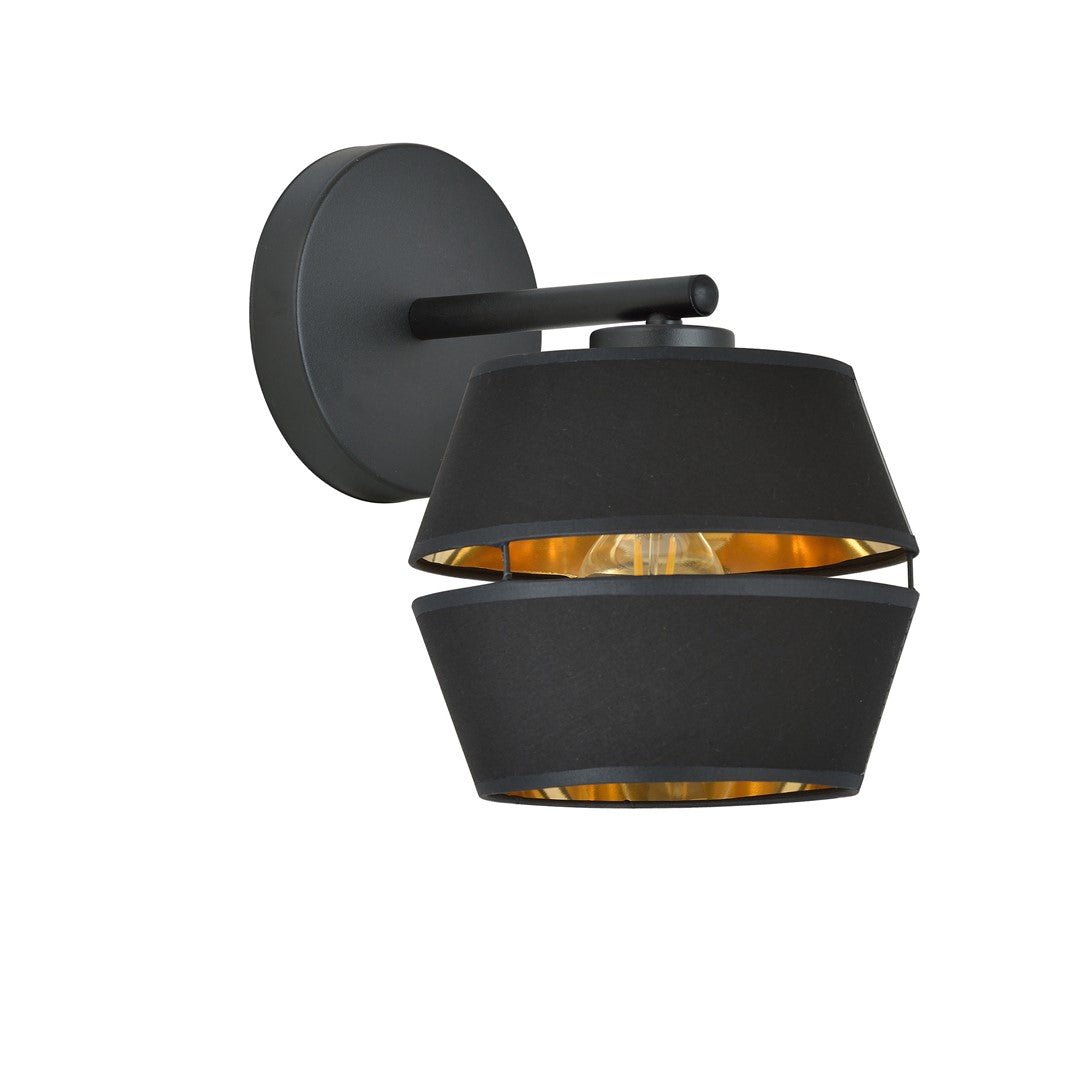 Wandleuchte Harmony K1 in Schwarz, Gold, 1-flammig