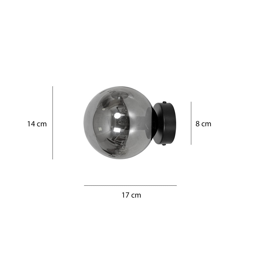 Wandleuchte Noctara K1 in Schwarz, Graphit, 1-flammig