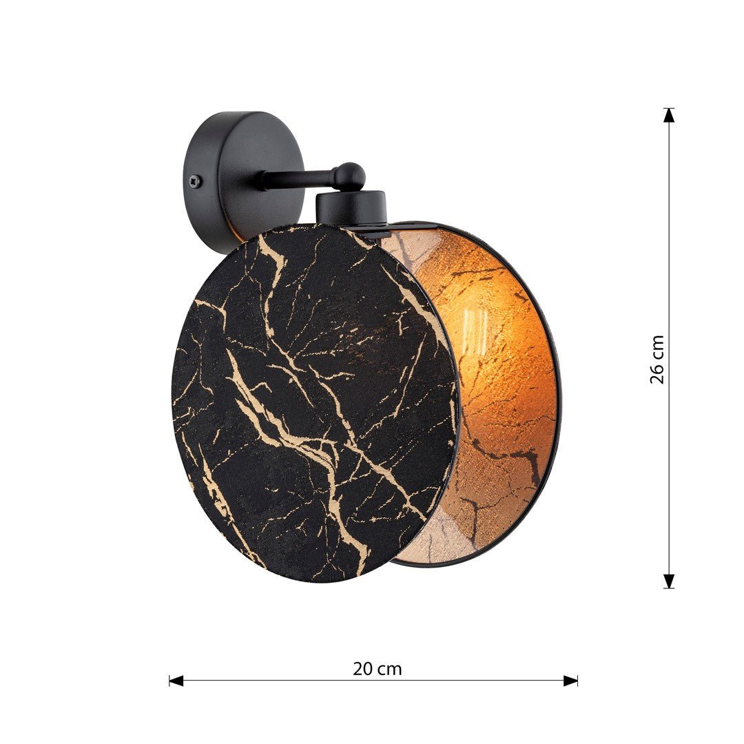 Wandleuchte Simbol K1 in Schwarz, Weiß, Gold, 1-flammig