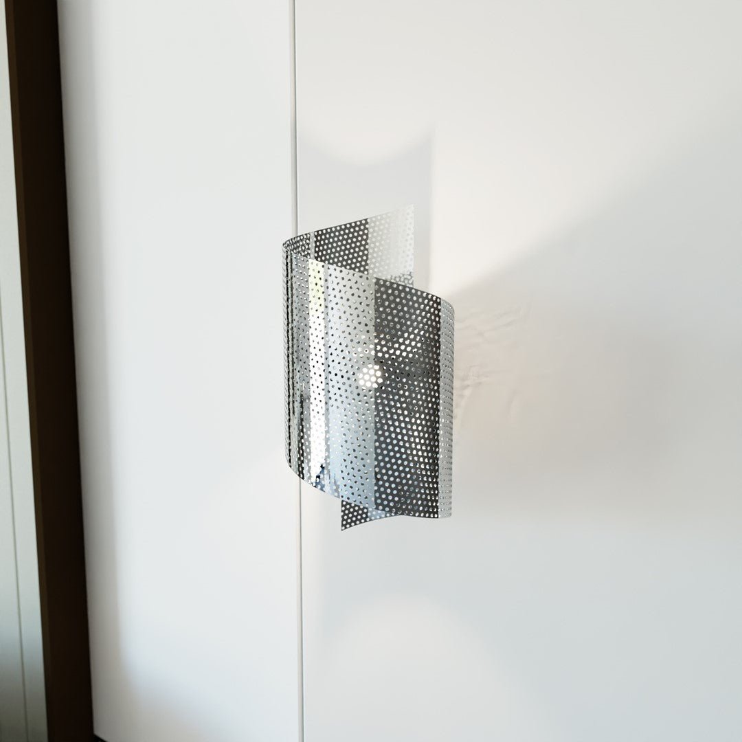 Wandleuchte Twist in Silber, 1-flammig