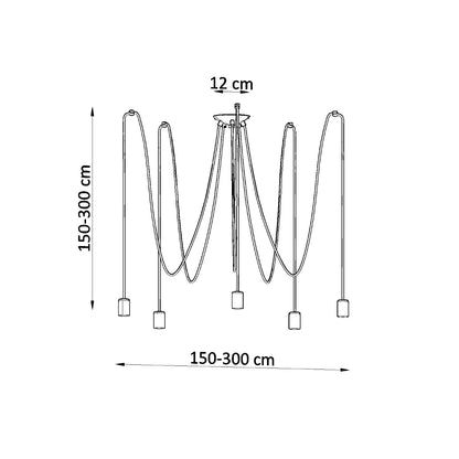 Kronleuchter EDISON 5 schwarz