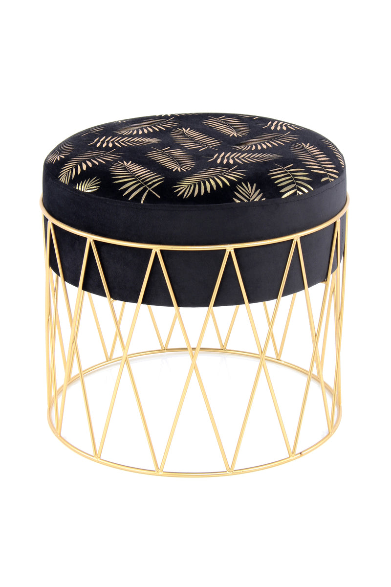 Hocker Cleopatra 225 Schwarz / Gold