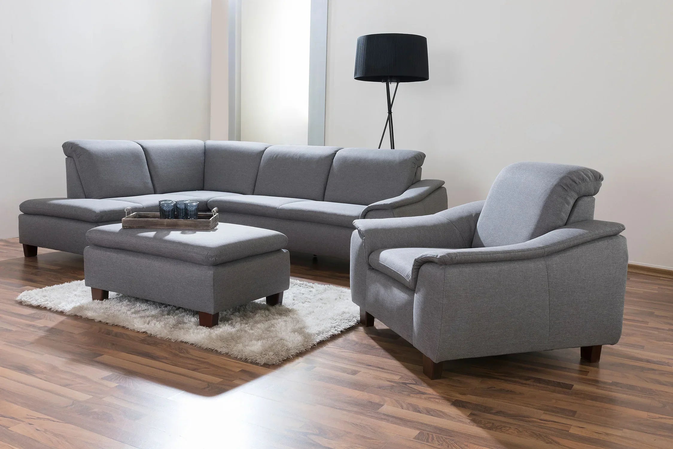 Aaron Ecksofa links mit Sofa 2,5-Sitzer rechts