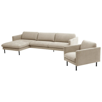 Nathan Longchair links mit Sofa 2,5-Sitzer rechts