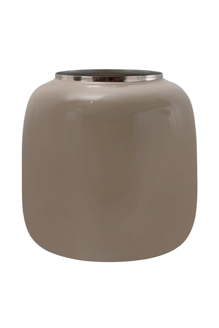 Vase Art Deco 545 Taupe / Silber